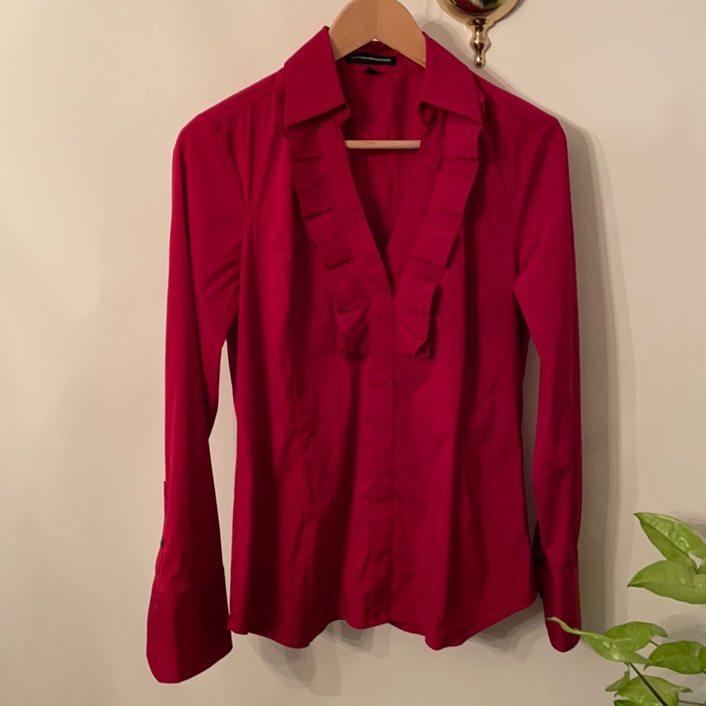 - Women’s deep red express design blouse Sz M